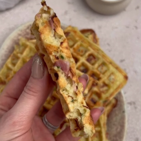 La recette facile et gourmande de gaufre de pomme de terre au bacon