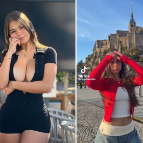 Sophie Rain, la star OnlyFans aux 16 millions d'abonnés, fait le buzz sur TikTok en dansant devant le Mont-Saint-Michel