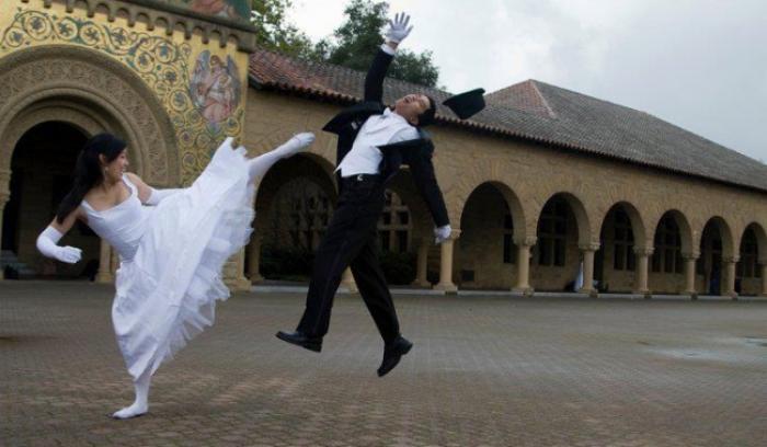 14 couples de jeunes mariés qui ont fait des photos de mariage très drôles | #8