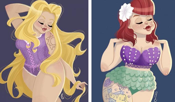 Découvrez à quoi ressemblent nos Princesses Disney préférées avec des rondeurs !