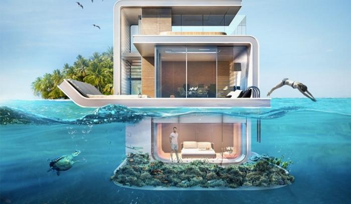 Des appartements flottants spectaculaires avec des chambres sous l'eau à Dubaï