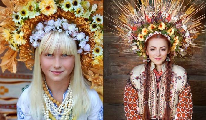 Des femmes portent des couronnes traditionnelles ukrainiennes magnifiques en signe de fierté