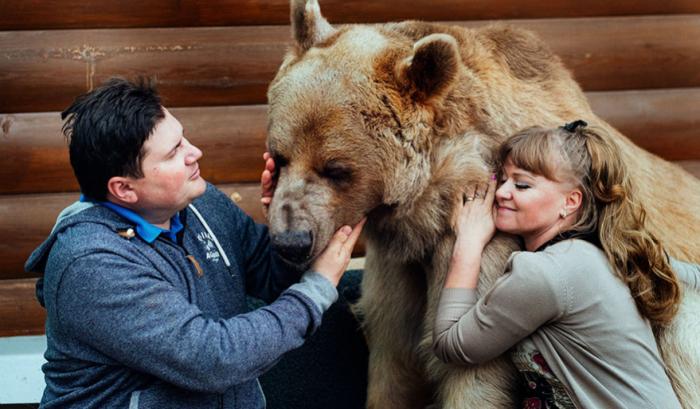 Un couple russe a adopté un ours orphelin il y a 23 ans, et ils vivent toujours tous ensemble ! | #5