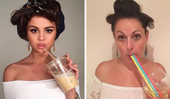 Cette femme reproduit avec beaucoup d'humour les photos Instagram des stars | #19