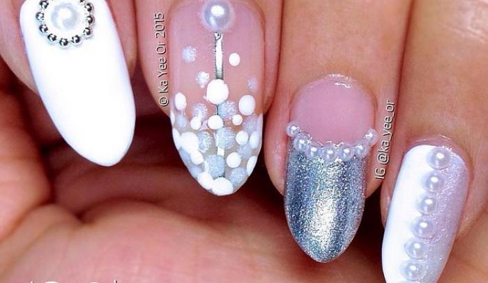 Des idées de nail art avec des perles pour une manucure élégante | #4