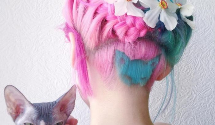 Les amoureuses des chats et des cheveux arc-en-ciel vont adorer cette nouvelle coiffure | #4