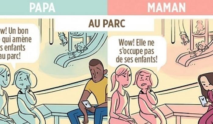 5 illustrations qui dénoncent les différences de traitement entre les mères et les pères
