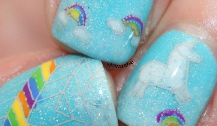 18 nail arts licorne qui nous font revenir quelques années en arrière (et ça fait du bien) | #18