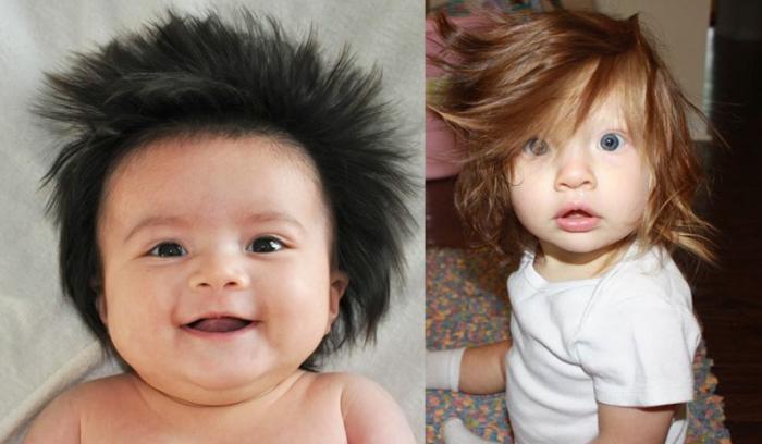 21 adorables bébés nés avec beaucoup de cheveux sur la tête !