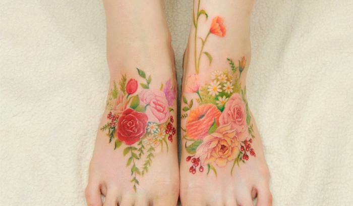 11 tatouages fleuris qui imitent des peintures à l'aquarelle sur la peau | #2