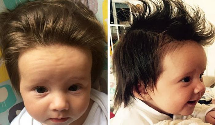 21 adorables bébés nés avec beaucoup de cheveux sur la tête ! | #12