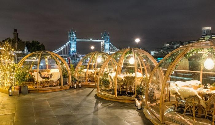 Des bulles chauffées et cosy pour manger dehors en plein hiver à Londres