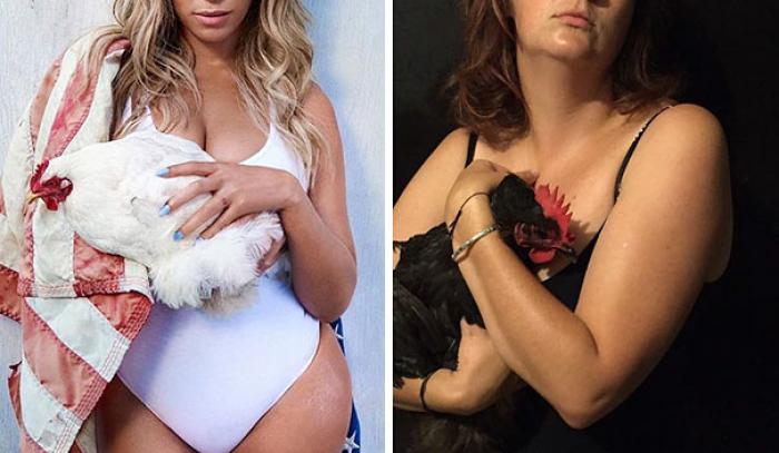 Cette femme reproduit avec beaucoup d'humour les photos Instagram des stars | #20