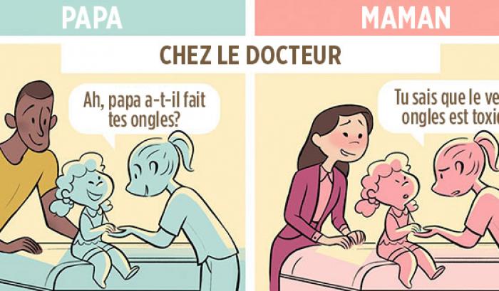5 illustrations qui dénoncent les différences de traitement entre les mères et les pères | #2
