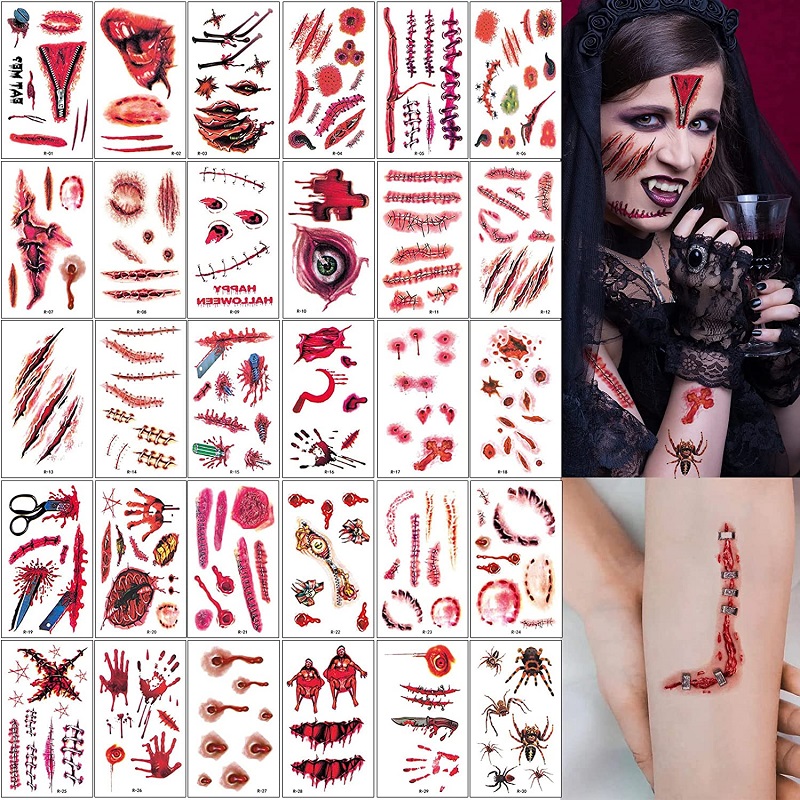 tatouages-temporaires-halloween-fausse-cicatrice