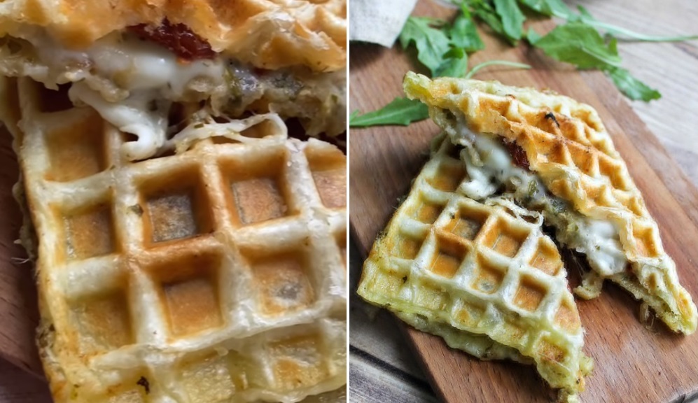 La recette de gaufre pesto et tomates séchées maison