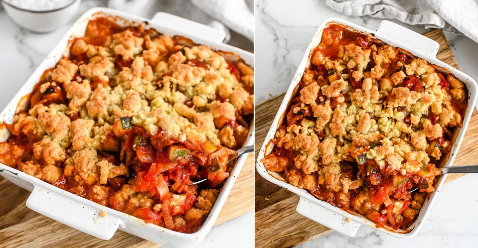 La recette de crumble courgettes chorizo facile et rapide.