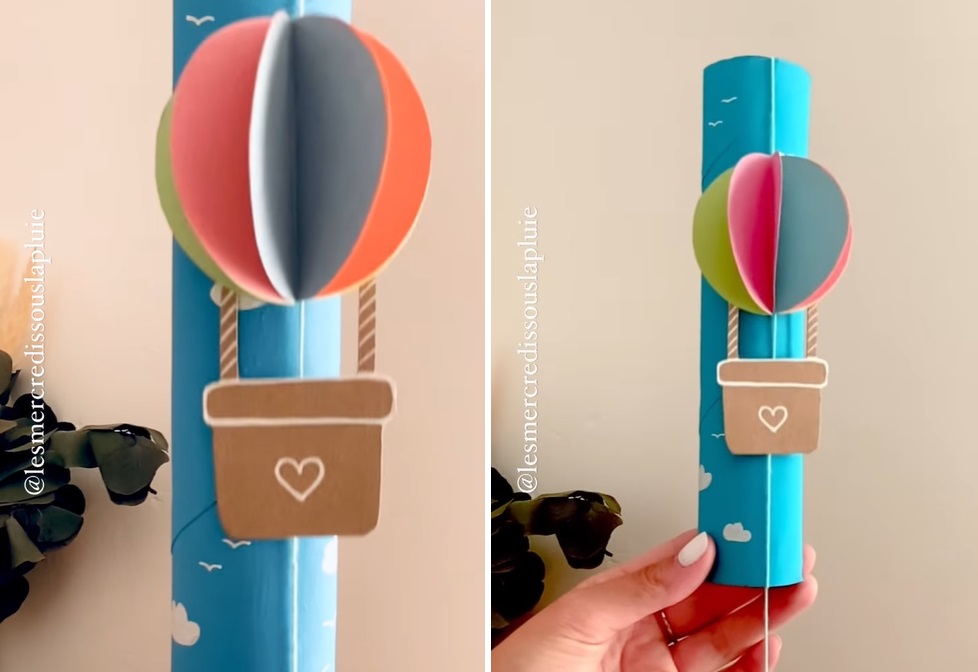DIY pour faire une montgolfière colorées avec les enfants