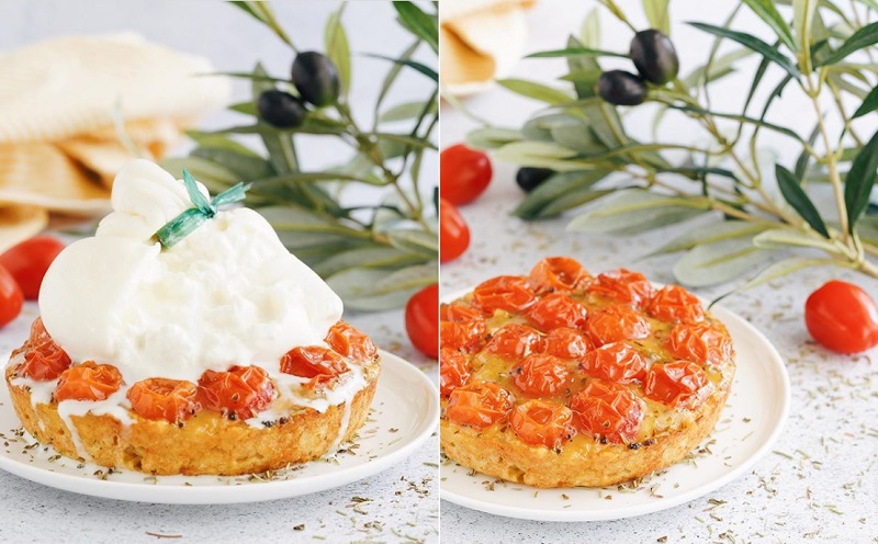 La recette de cake salé aux tomates cerise, burrata et miel