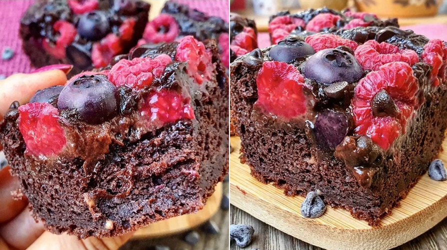 La recette de moelleux chocolat aux fruits rouges