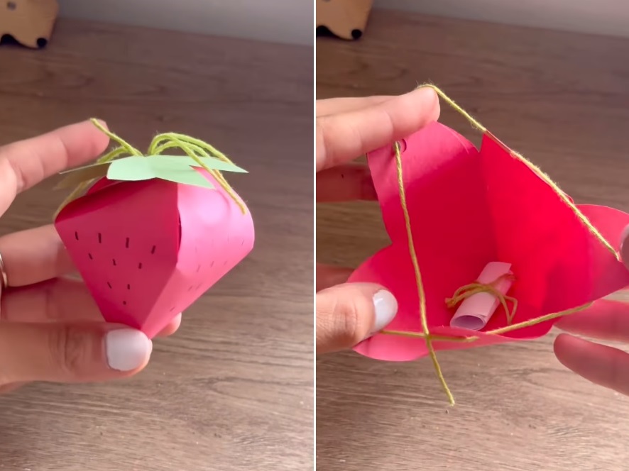 Créer une boîte gratuite fraise en papier