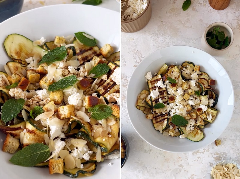 La recette de salade de courgette grillée et feta