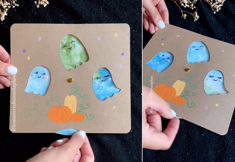 DIY : activité enfant facile pour Halloween pour faire de petits fantômes colorés