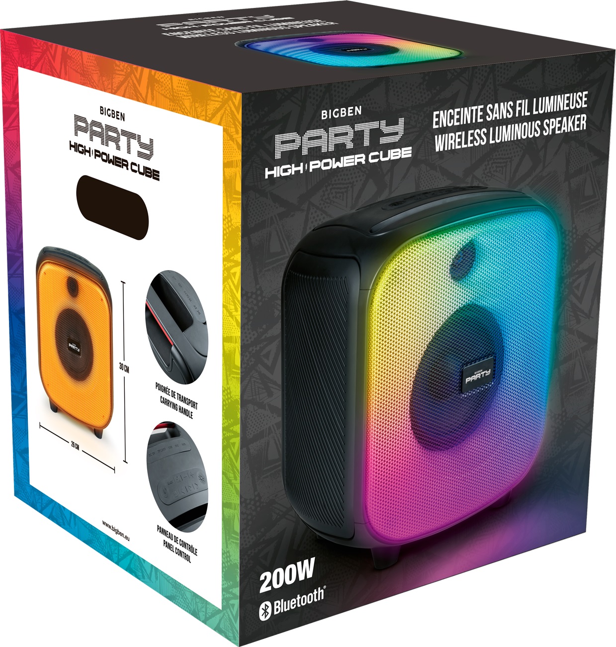 enceinte-sans-fil-lumineuse-party-cube-bigben