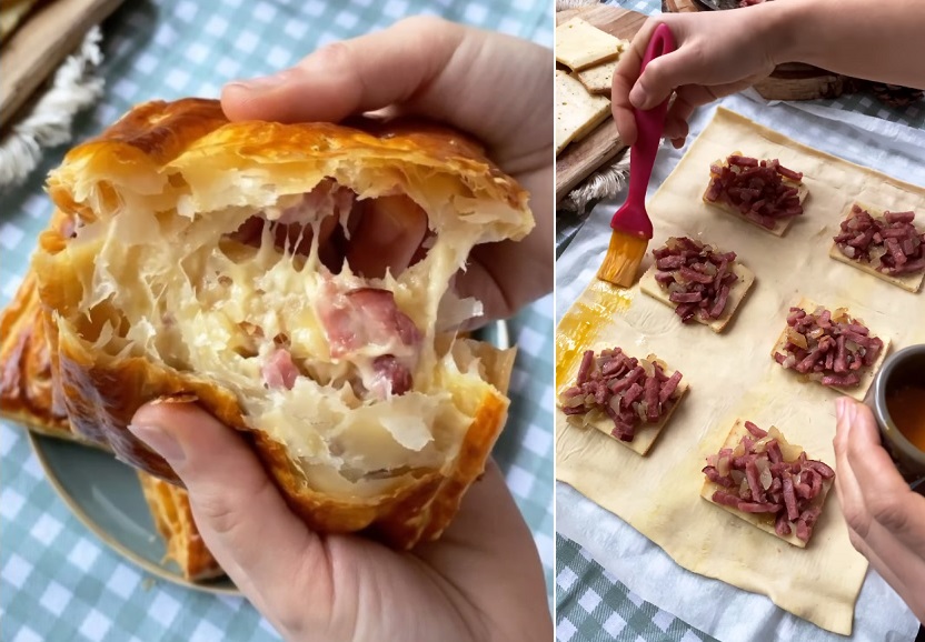 La recette de feuilletés raclette lardons facile maison