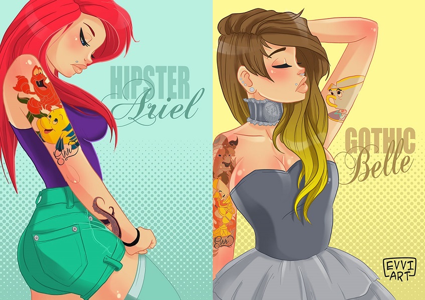 Princesses Disney version rock-