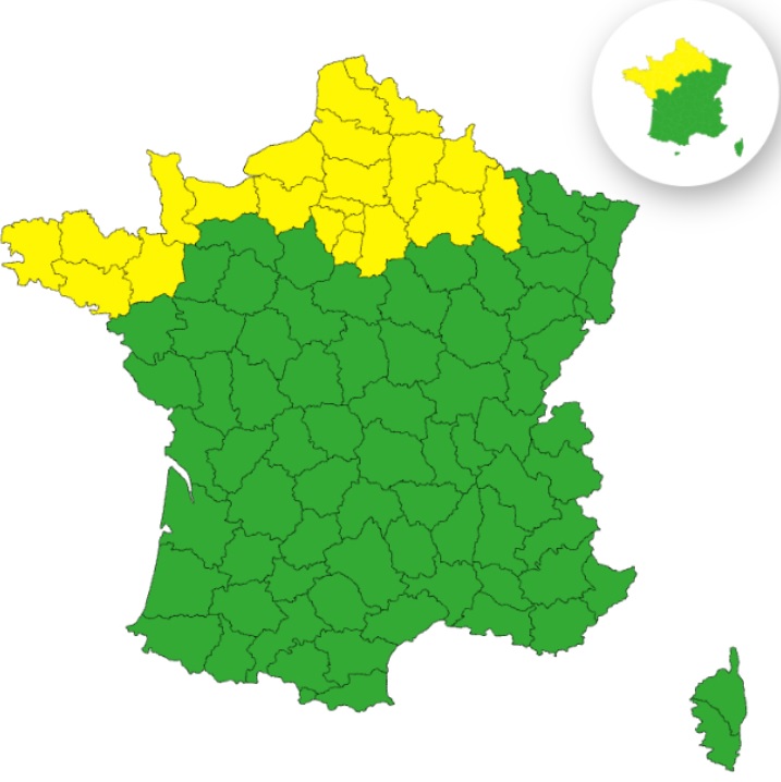 Orages : 24 départements placés en vigilance jaune le mercredi 3 septembre 2025