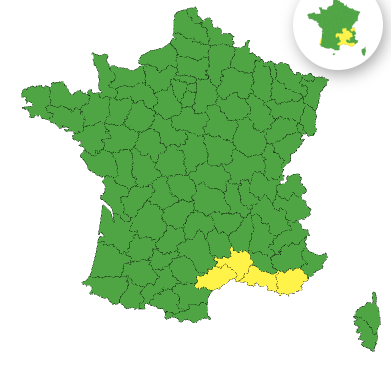 Pluie-inondation : quatre départements placés en vigilance jaune ce mercredi