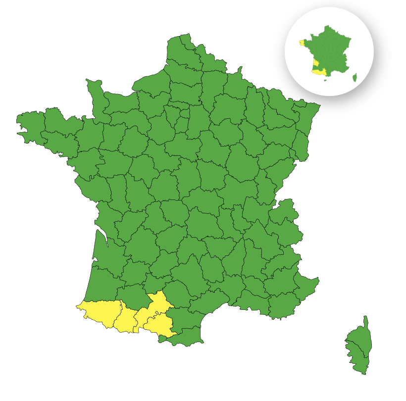 Pluie-inondation : voici les 4 départements placés en vigilance jaune ce samedi 8 novembre 2025