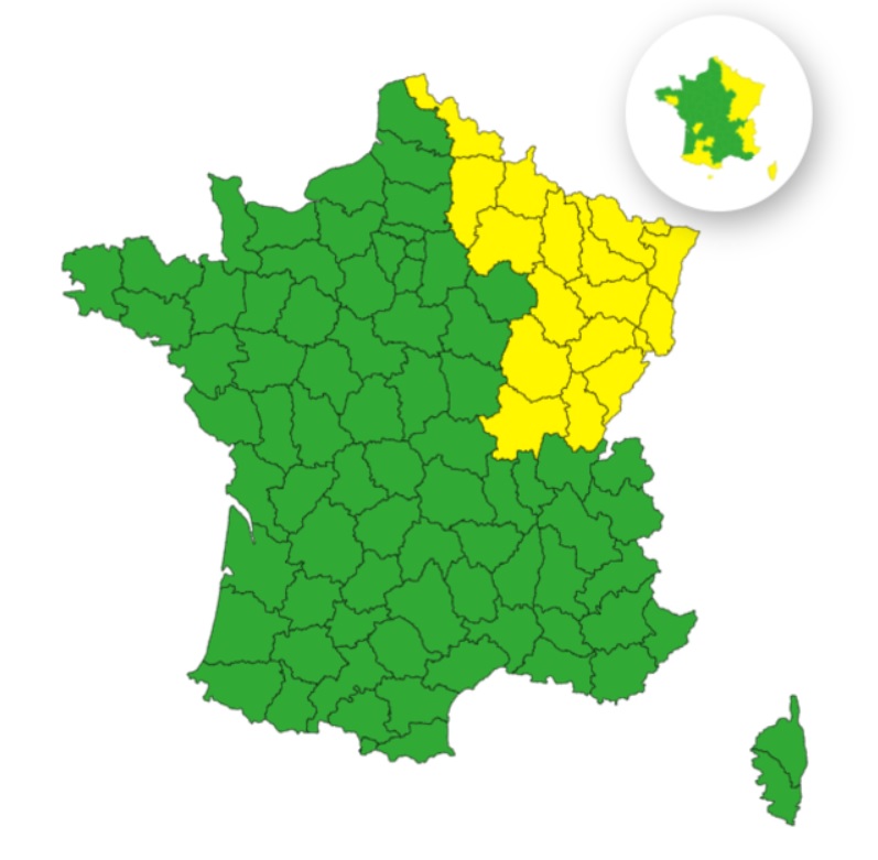 Neige-verglas : voici les 17 départements en vigilance jaune ce lundi 12 janvier