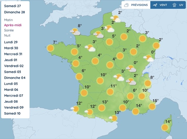 M&eacute;t&eacute;o&nbsp;: froid hivernal, retour du soleil, voici le temps qu'il fera dimanche 28 d&eacute;cembre