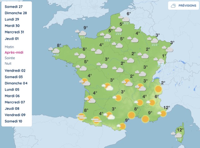 M&eacute;t&eacute;o&nbsp;: froid hivernal, retour du soleil, voici le temps qu'il fera jeudi 1er janvier