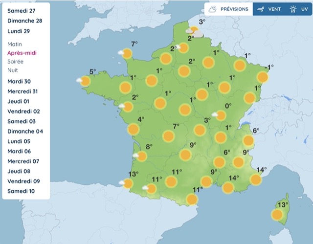 M&eacute;t&eacute;o&nbsp;: froid hivernal, retour du soleil, voici le temps qu'il fera lundi 29 d&eacute;cembre