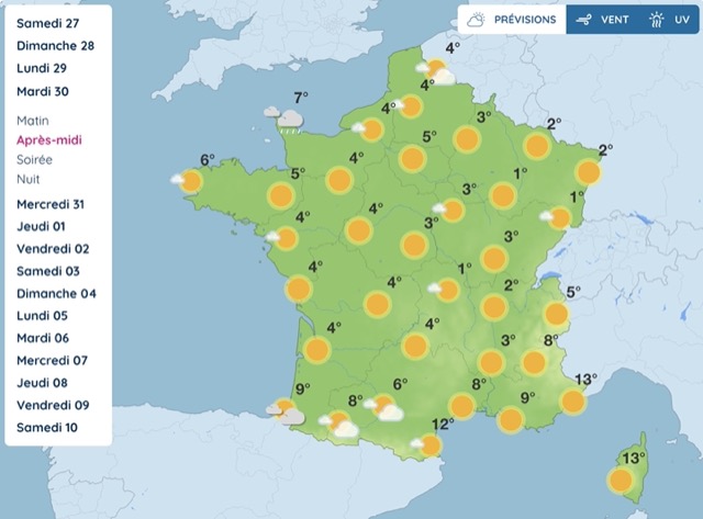 M&eacute;t&eacute;o&nbsp;: froid hivernal, retour du soleil, voici le temps qu'il fera mardi 30 d&eacute;cembre