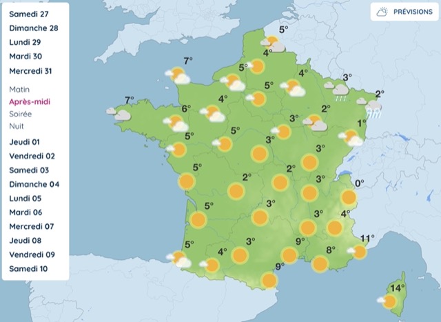 M&eacute;t&eacute;o&nbsp;: froid hivernal, retour du soleil, voici le temps qu'il fera mercredi 31 d&eacute;cembre