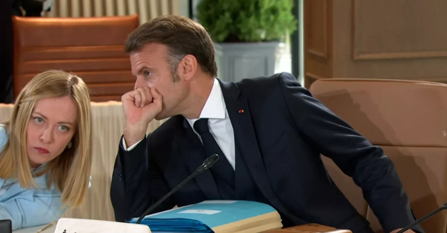G7 : le regard agacé de Giorgia Meloni face à Emmanuel Macron amuse la Toile