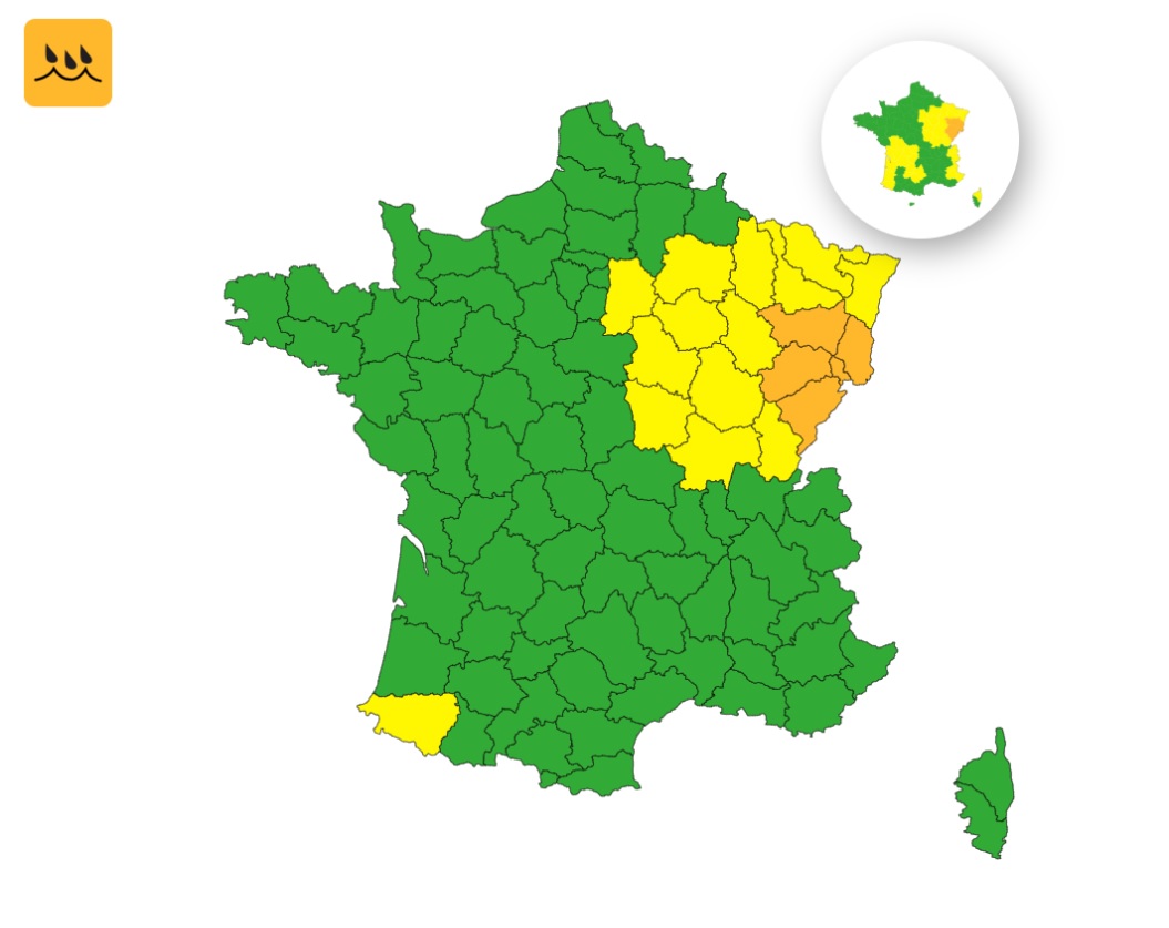 Orages et inondations : 14 départements placés en vigilance jaune ce jeudi 21 août