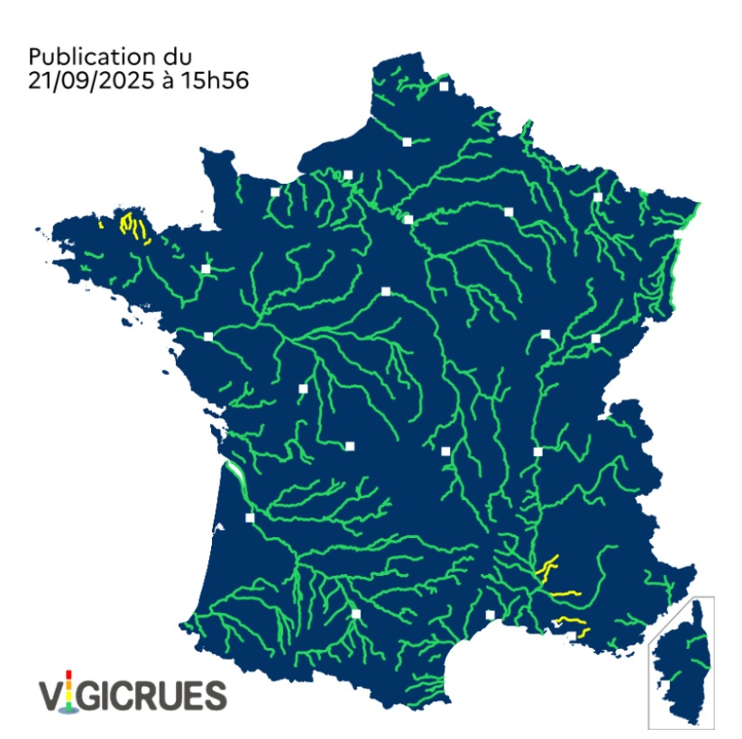 Crues : voici les 6 départements placés en vigilance jaune ce lundi 22 septembre