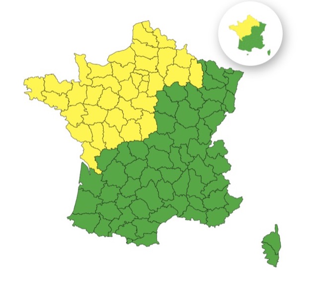 Vents violents : voici les 39 départements placés en vigilance jaune ce samedi 4 octobre 2025