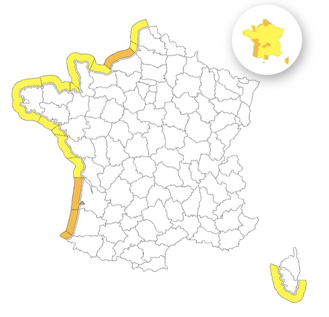 Vagues-submersion : voici les quatre départements placés en vigilance orange ce jeudi 23 octobre 2025