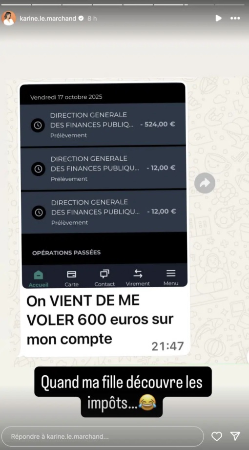 Pourquoi ils ne prennent pas à Macron ? : la fille de Karine Le Marchand pousse un gros coup de gueule contre les impôts, et sa mère en pleure de rire