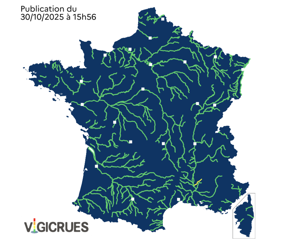 Crues : voici les 2 départements placés en vigilance jaune ce vendredi 31 octobre 2025