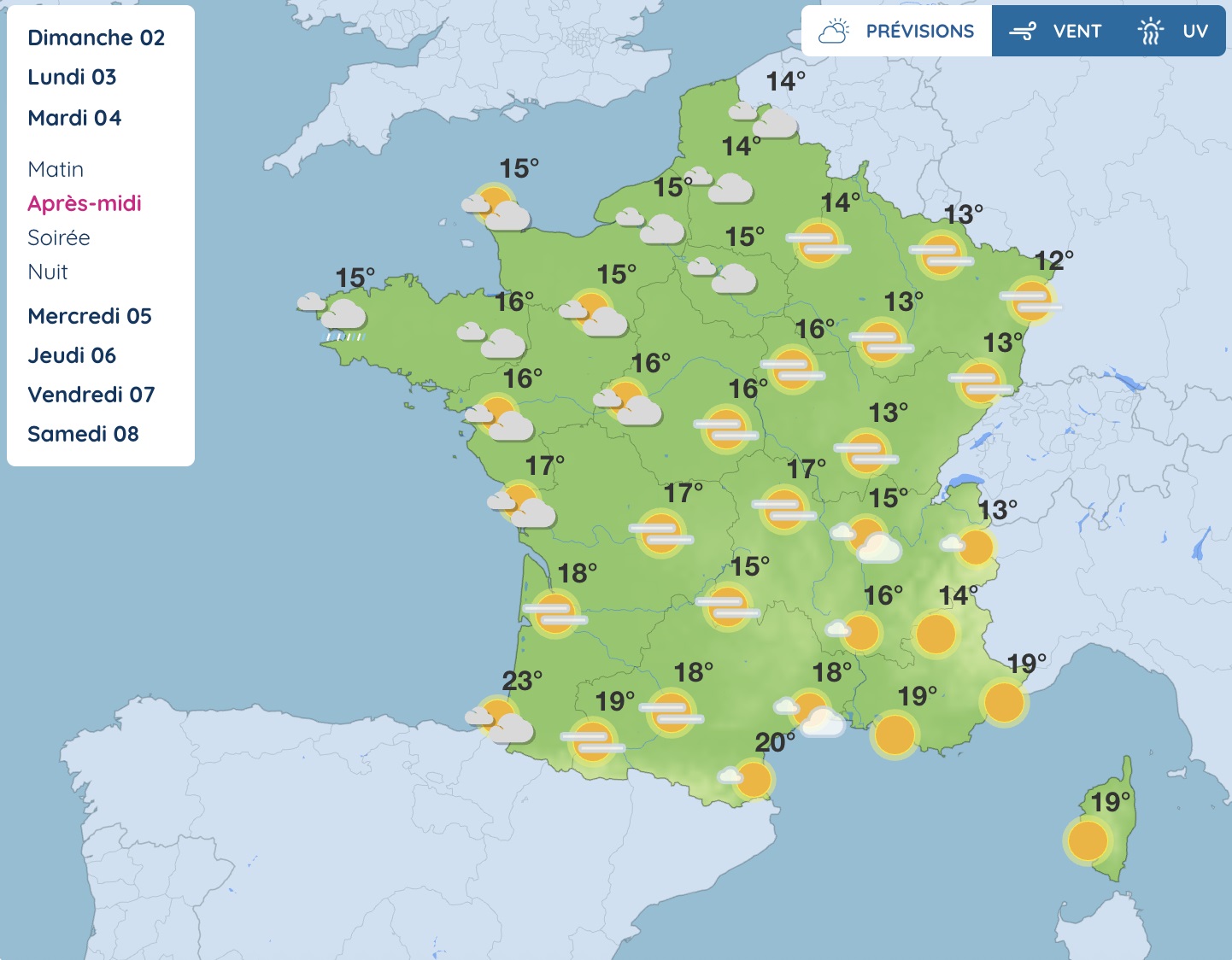 Retour du soleil avant un temps plus instable : voici la météo qu'il fera cette semaine
