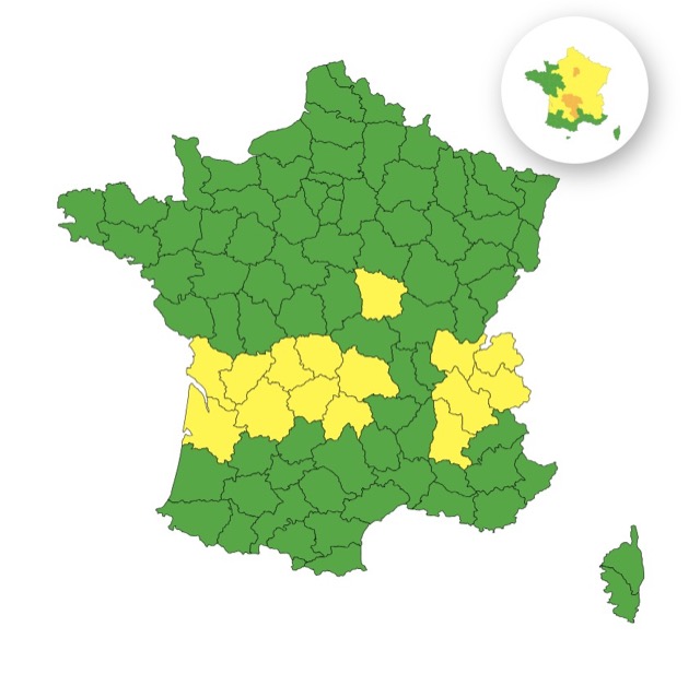 Pluie-inondation : ces 15 départements sont en vigilance jaune ce dimanche 23 novembre