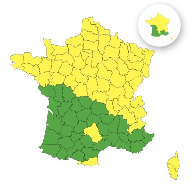 Vents violents&nbsp;: voici la liste compl&egrave;te des 62 d&eacute;partements balay&eacute;s par des rafales ce mercredi 25 mars