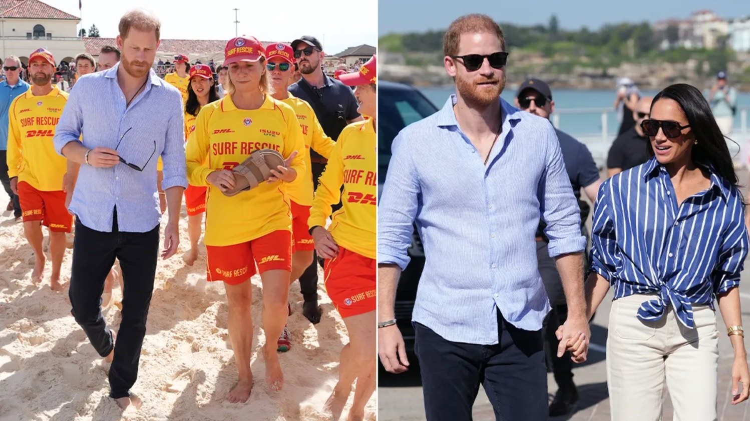 Cette femme allong&eacute;e &agrave; Bondi Beach ignore totalement Meghan Markle et Harry&nbsp;: la sc&egrave;ne amuse le monde entier et devient virale